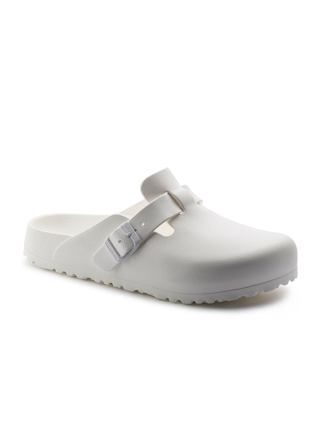 birkenstock unisex white regular width boston essentials clogs