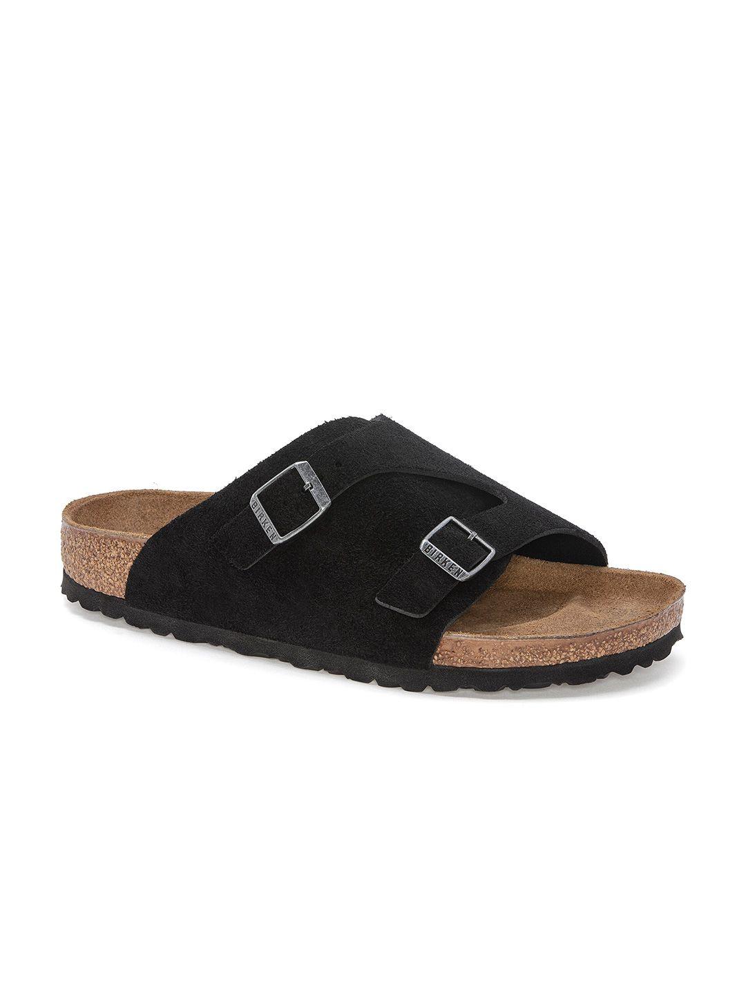 birkenstock unisex zrich regular width suede leather two-strap comfort sandals