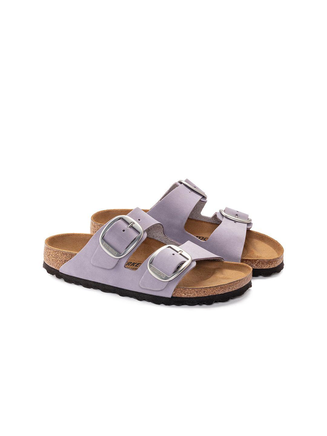 birkenstock women arizona big buckle narrow width nubuck leather open toe flats