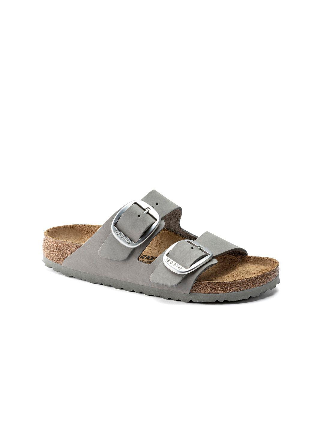 birkenstock women arizona big buckle regular width nubuck leather open toe flats