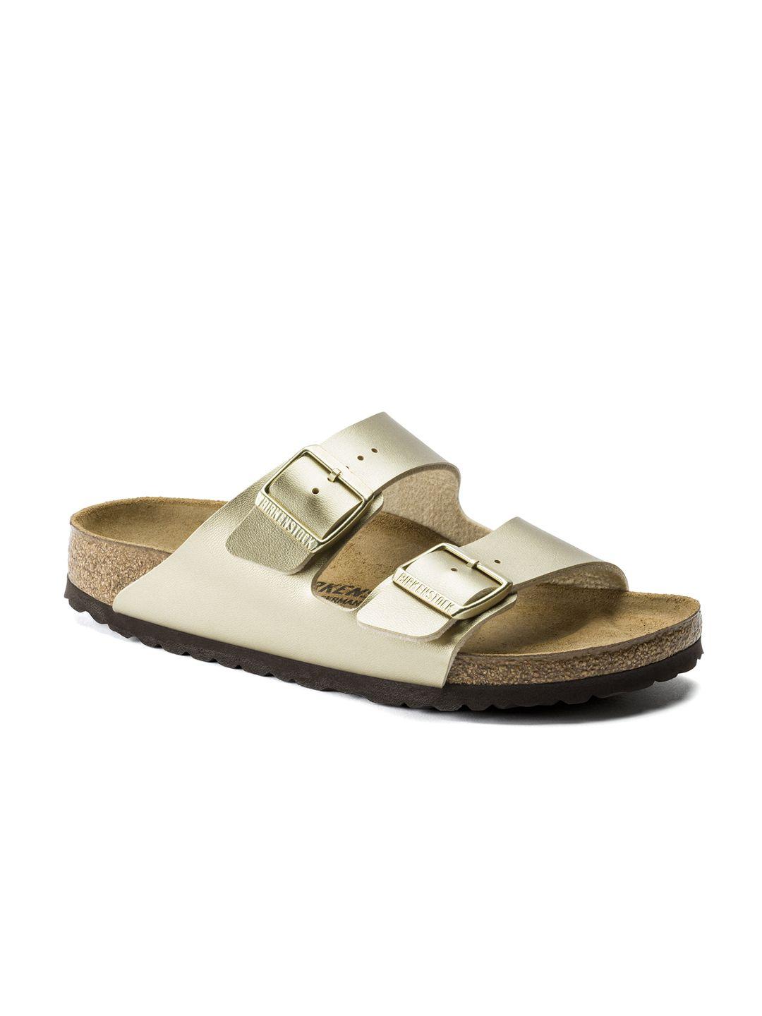 birkenstock women arizona gold narrow women's sliders