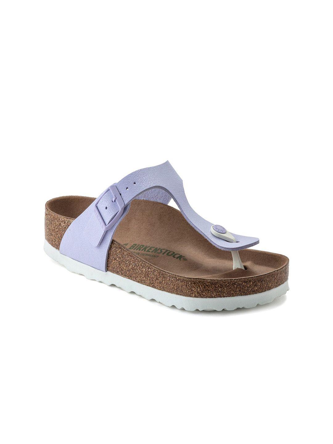 birkenstock women gizeh vegan lavender fog regular sliders