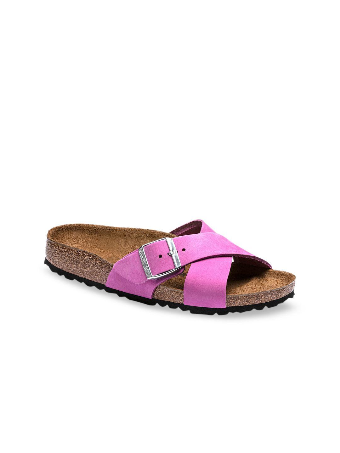 birkenstock women pink leather narrow width siena open toe flats