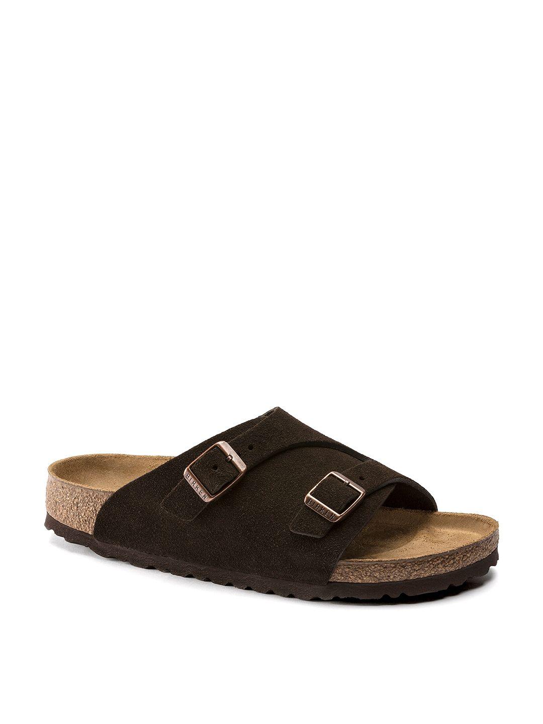 birkenstock zurich mocca regular width two-strap sliders