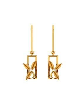 bis hallmark yellow gold dangler earrings