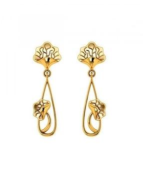 bis hallmark yellow gold drop earrings