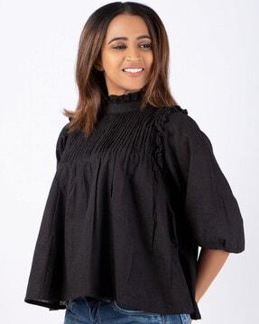 bishop sleeves wrap top