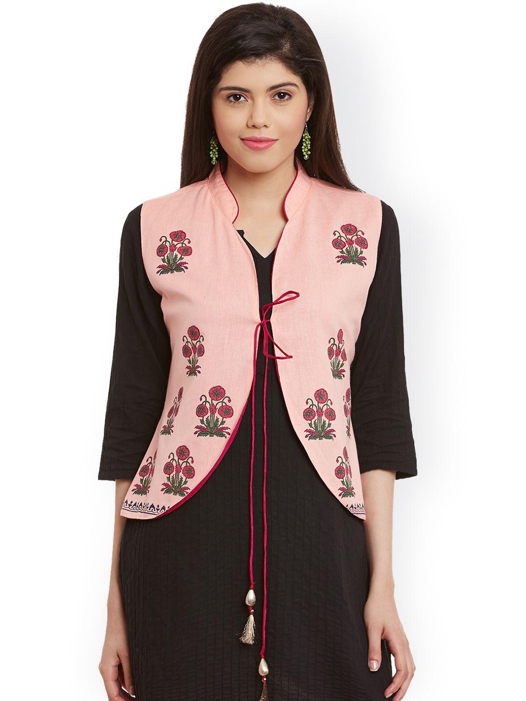 bitterlime pink block print waistcoat