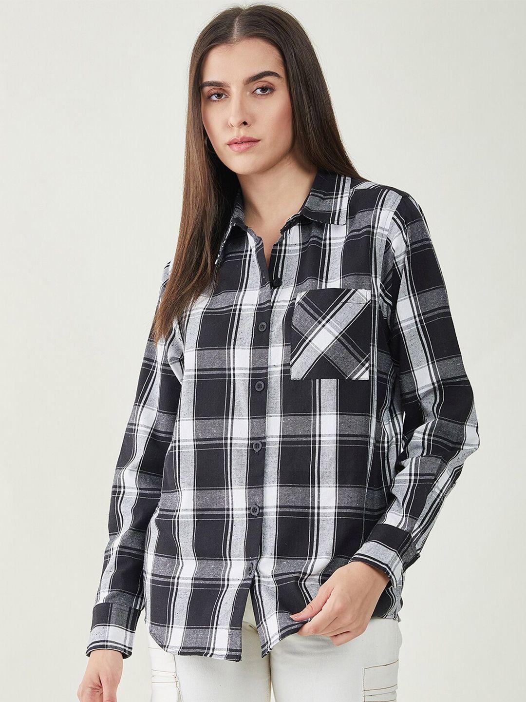 bitterlime comfort oversized tartan checks checked cotton casual shirt