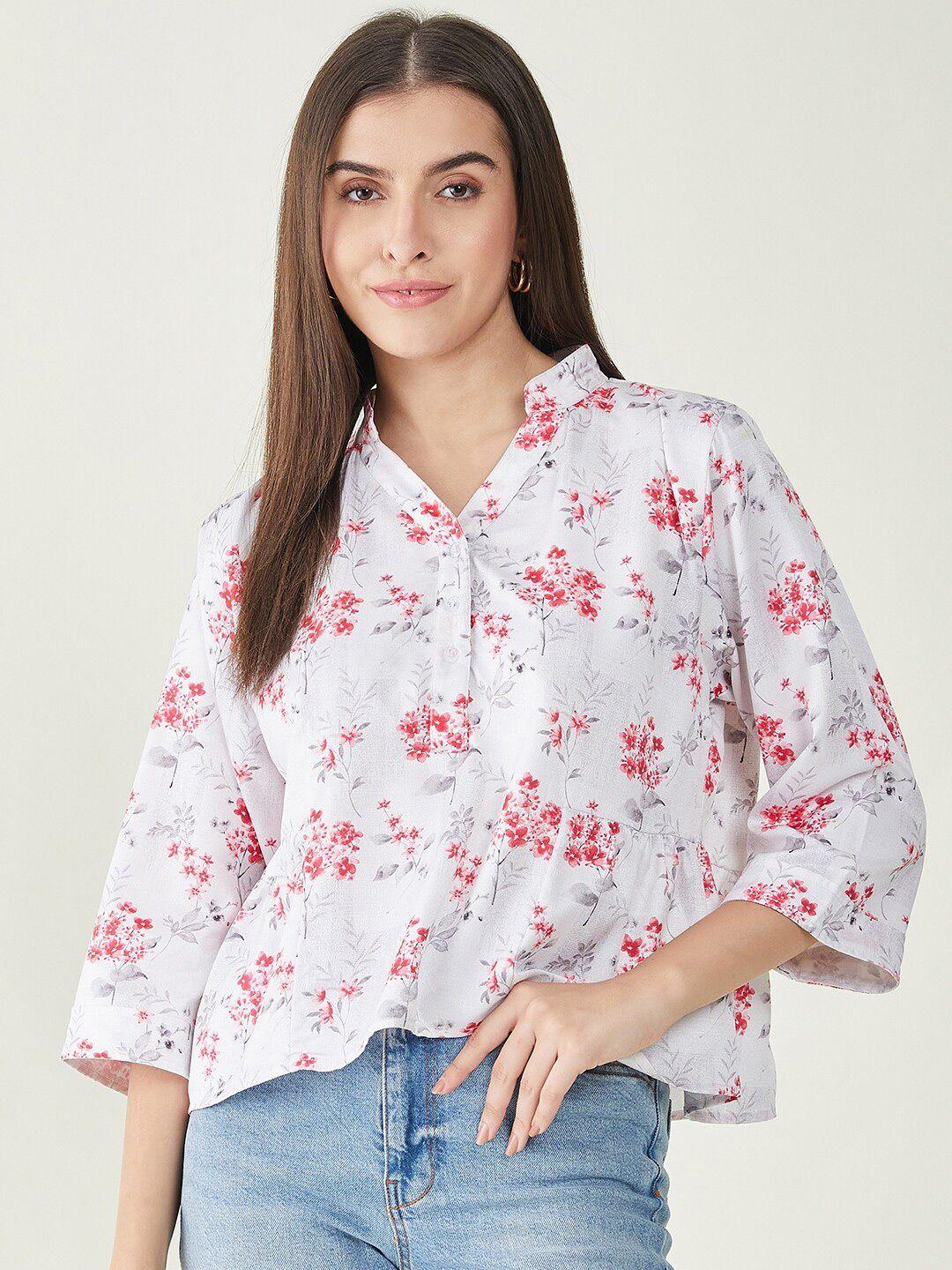 bitterlime floral printed shirt style top