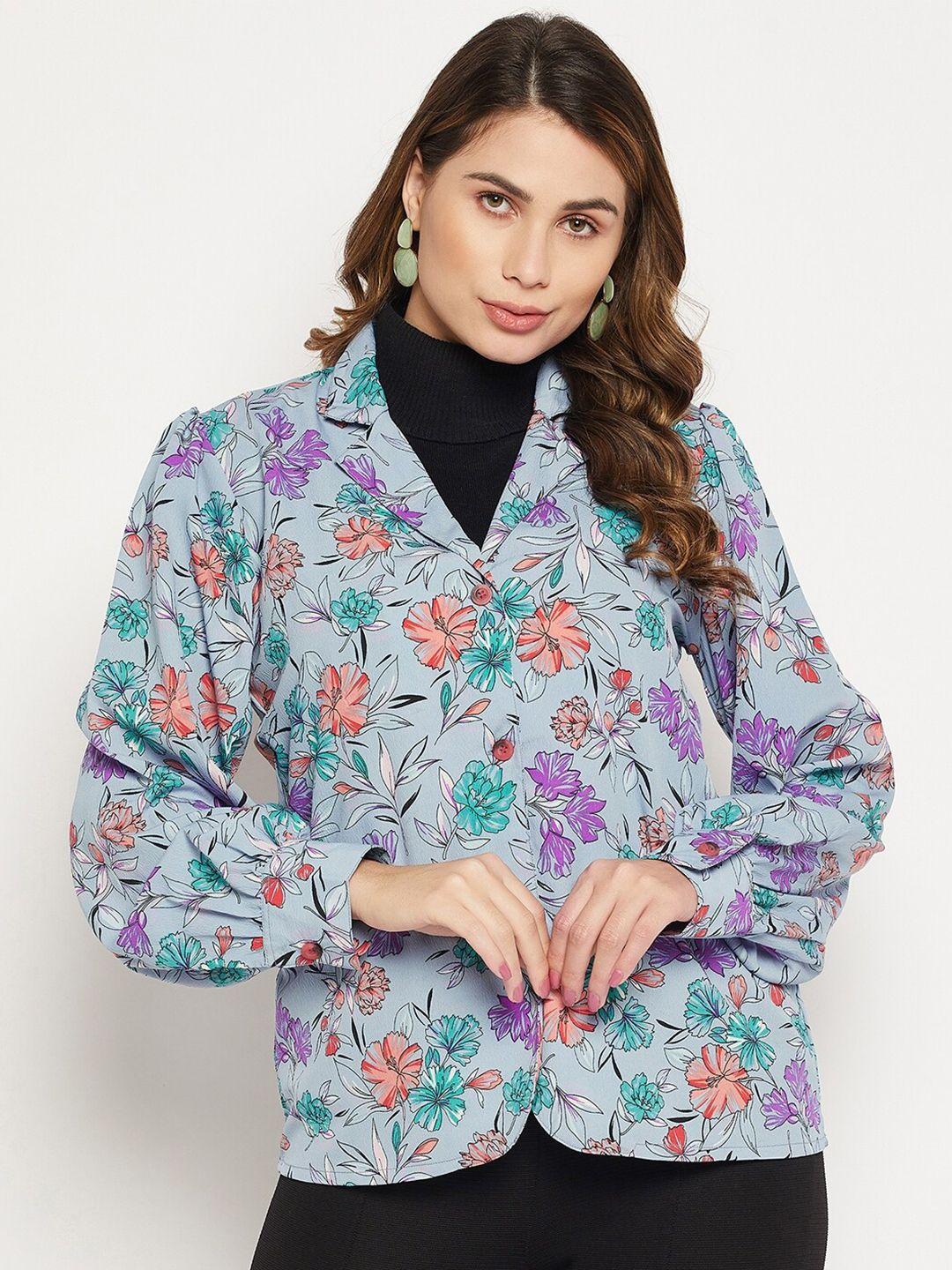 bitterlime long sleeves relaxed floral printed casual shirt