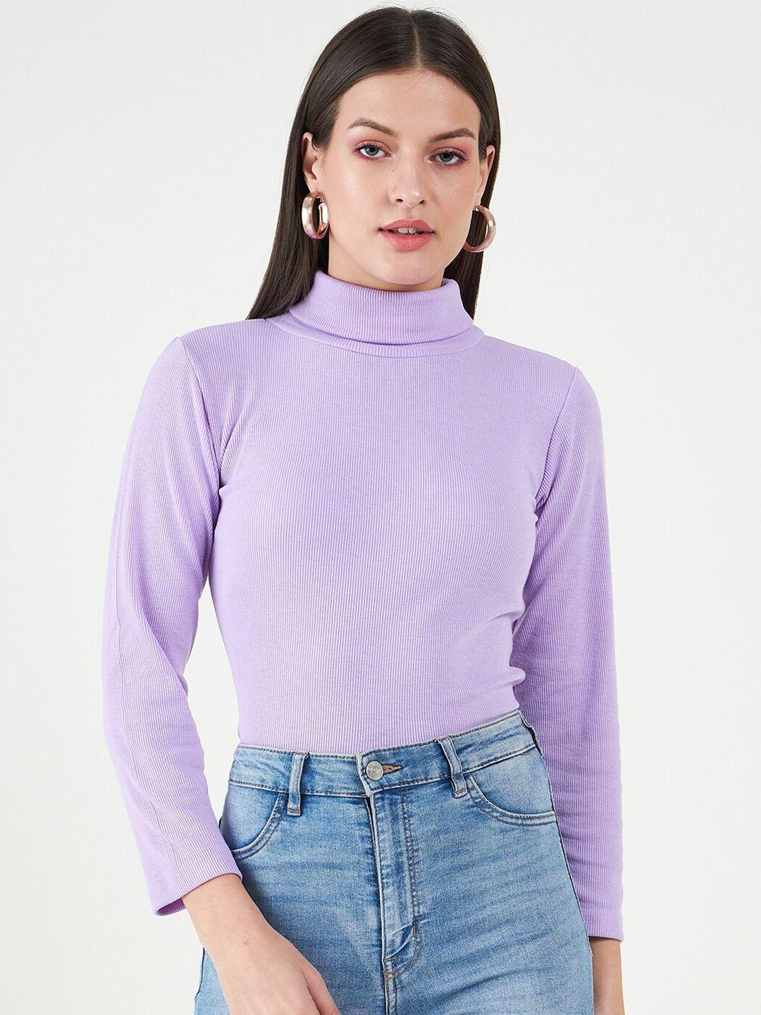 bitterlime long sleeves turtle neck cotton fitted top