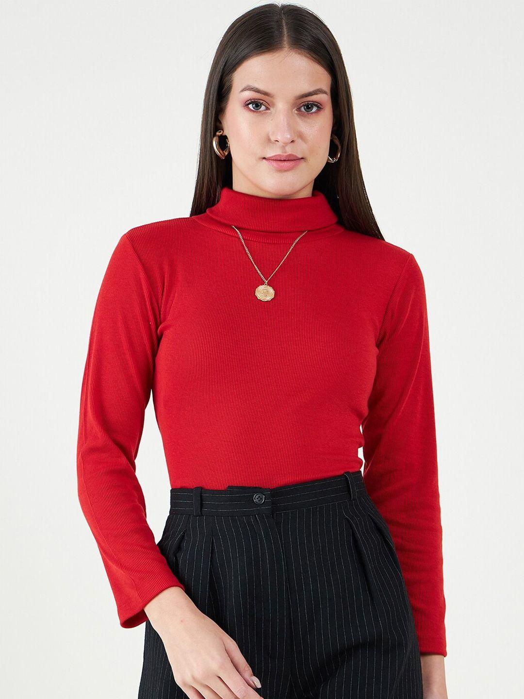 bitterlime long sleeves turtle neck cotton fitted top