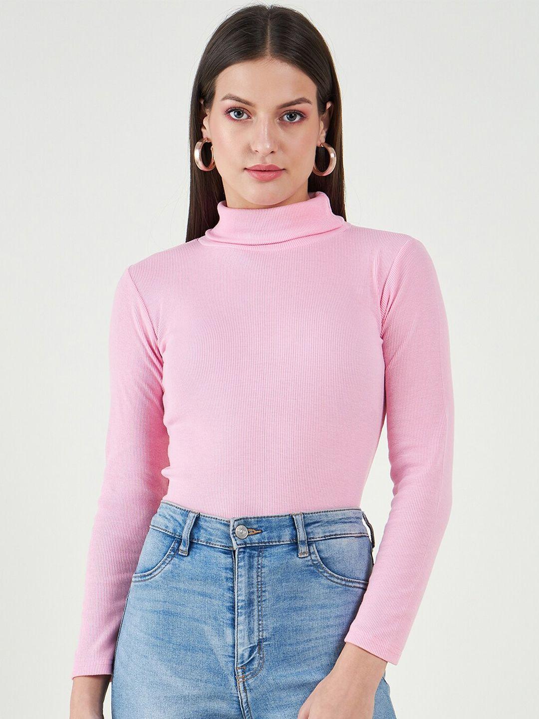 bitterlime long sleeves turtle neck cotton fitted top