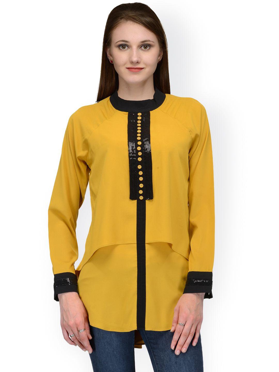 bitterlime mustard yellow layered top