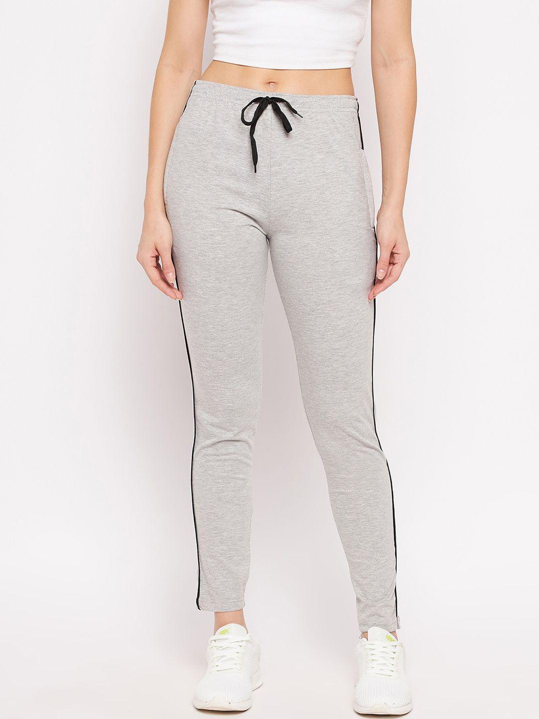 bitterlime women grey solid track pants