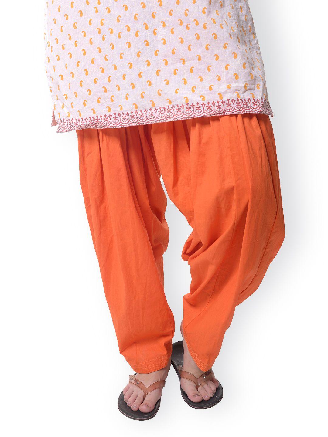 bitterlime women orange patiala pants