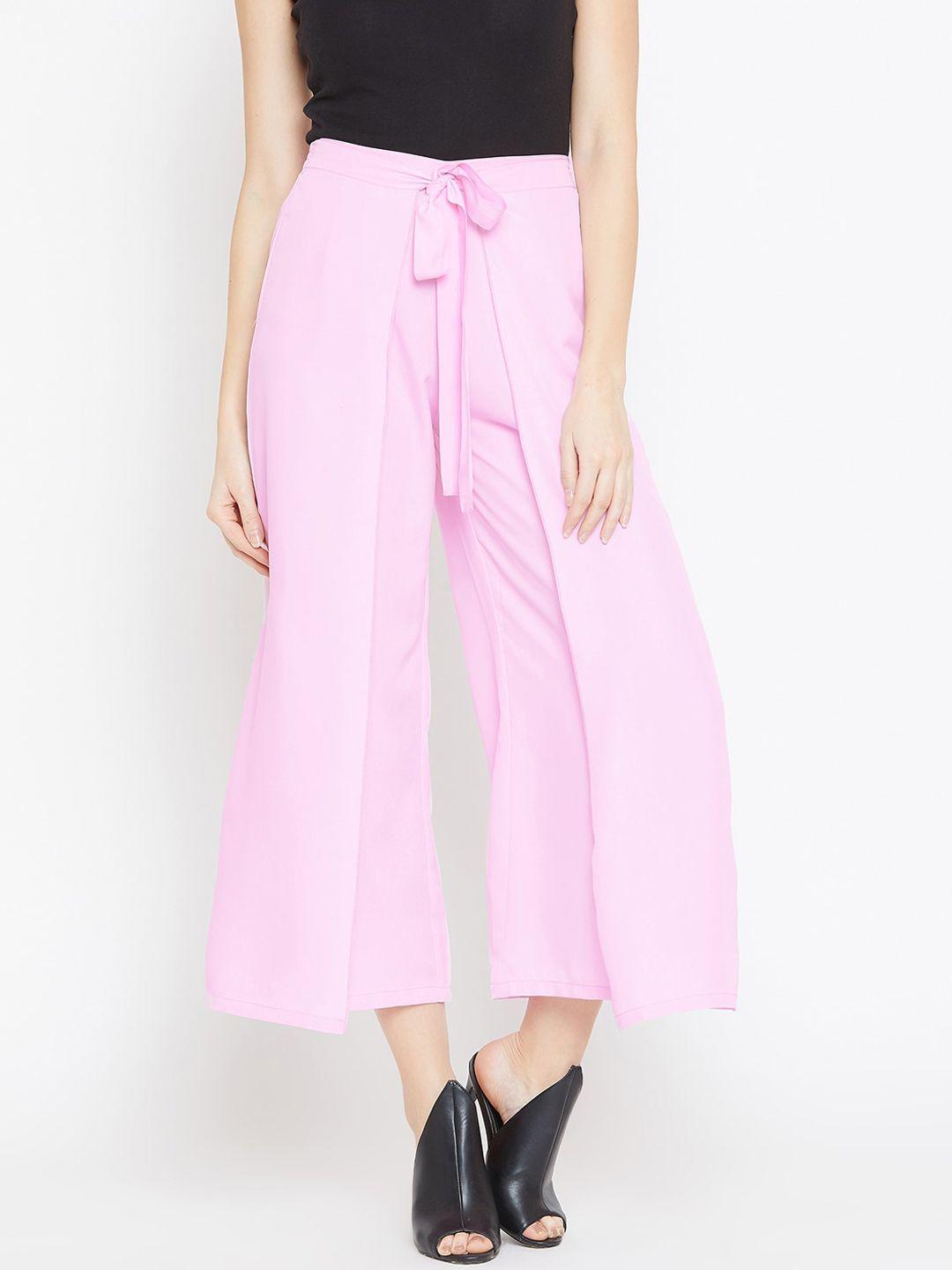 bitterlime women pink relaxed loose fit easy wash culottes