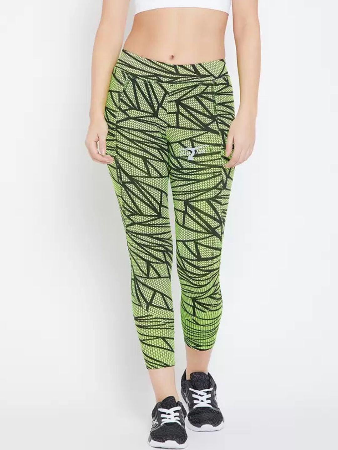 bitterlime women printed ankle-length gym tights