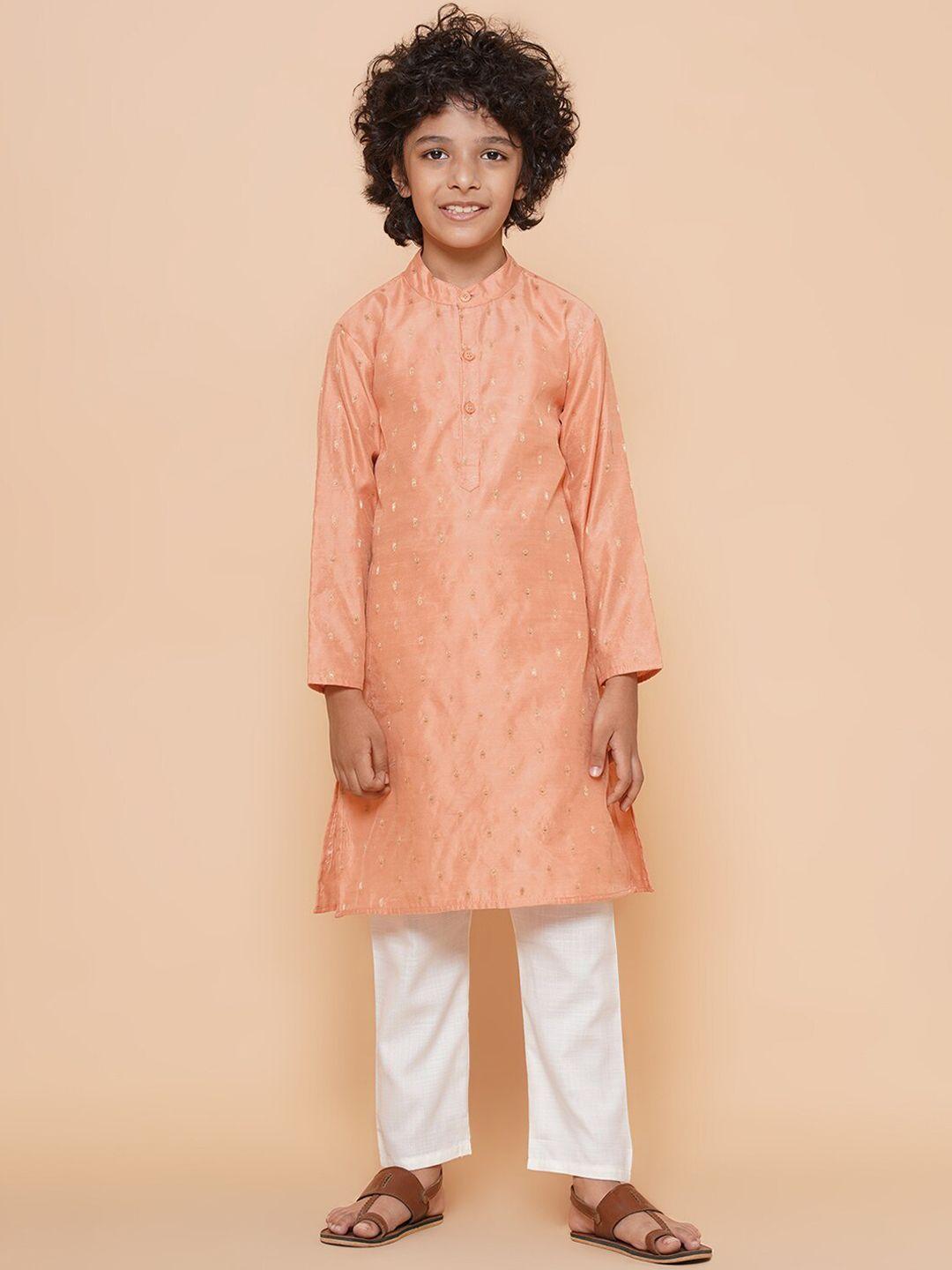 bittu by bhama boys ethnic motifs woven design kurta with pyjamas