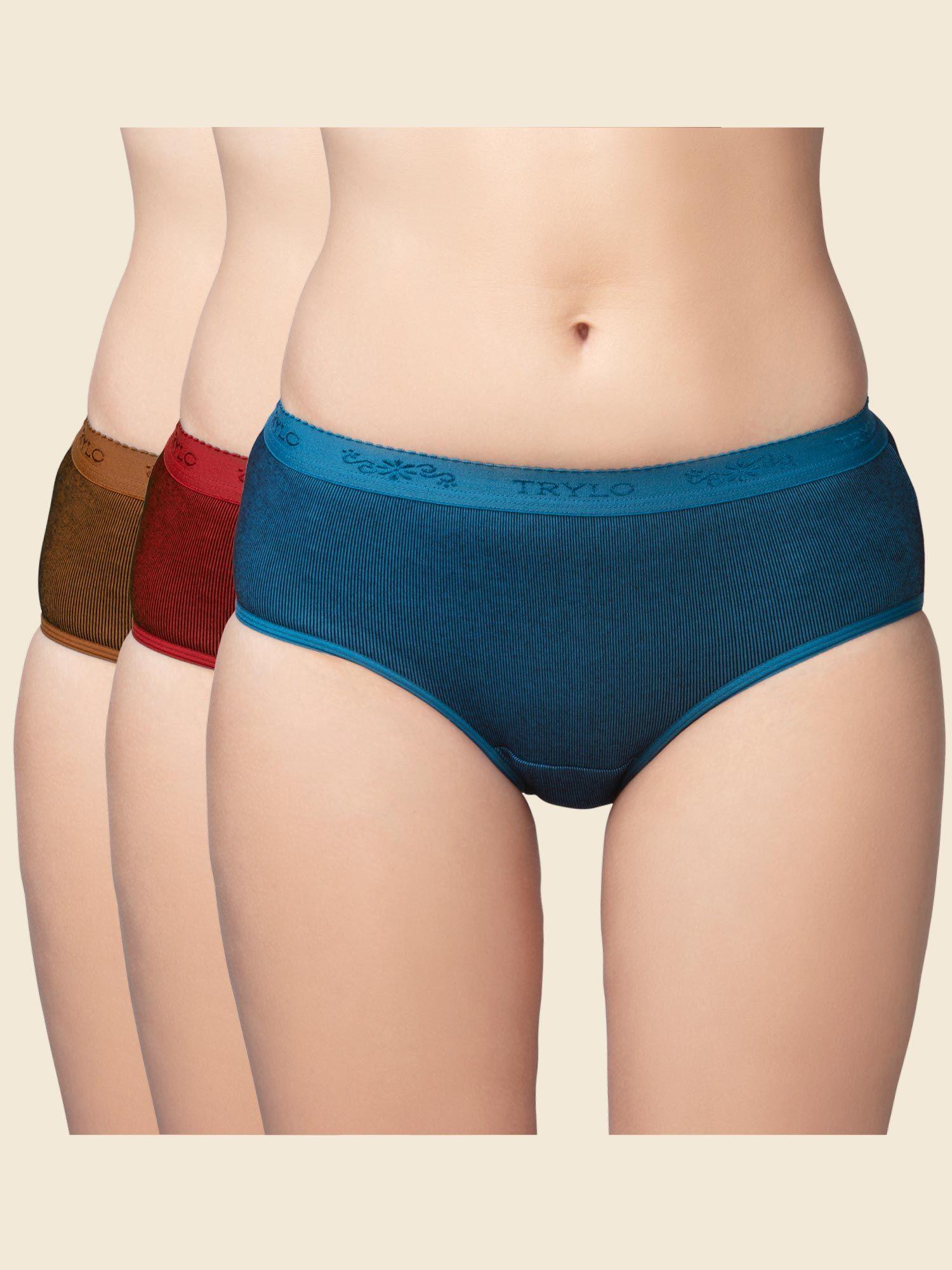 bk power multi-color mid waist hipster briefs (pack of 3)