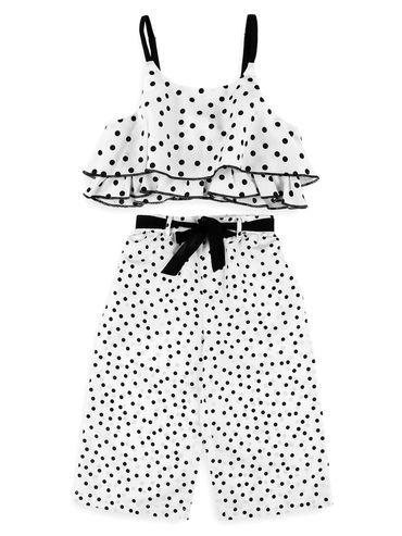 black & white coloured printed westernwear girls (set of 2)