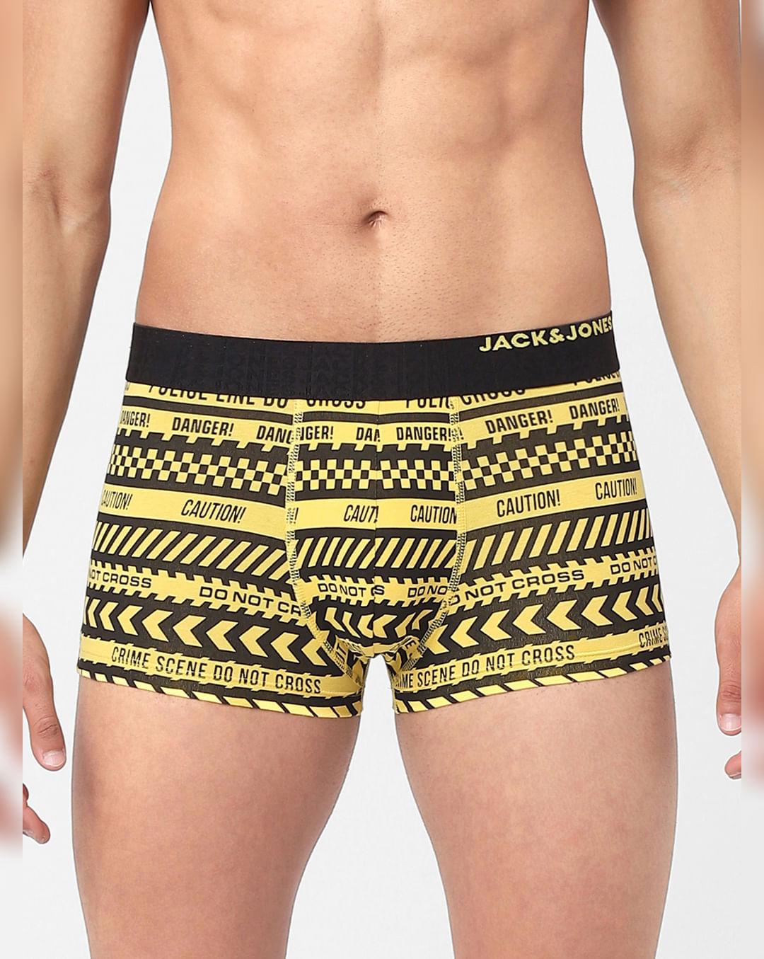 black & yellow printed trunks - pack of 2