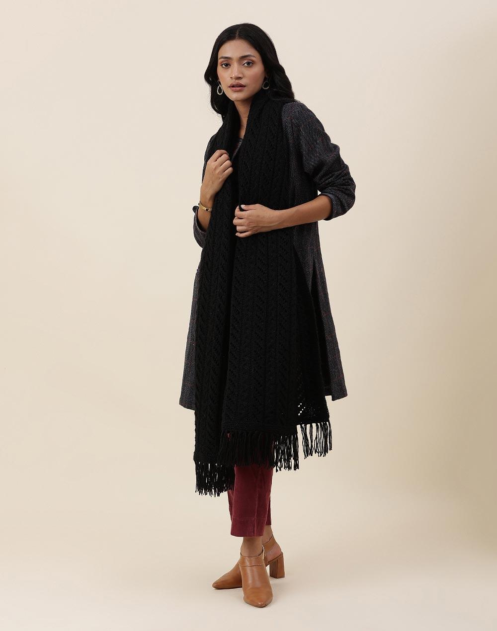 black acrylic shawl