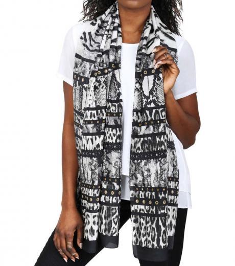 black animal print scarf