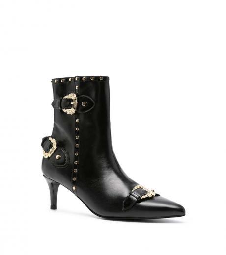 black baroque buckle boots