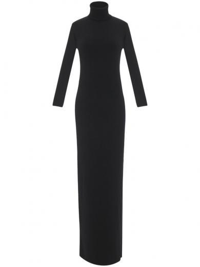 black black knitted long dress