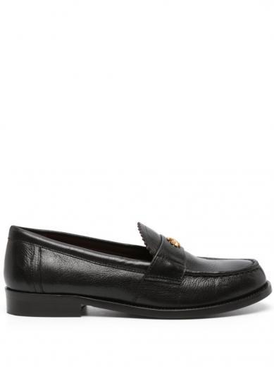 black black perry leather loafers