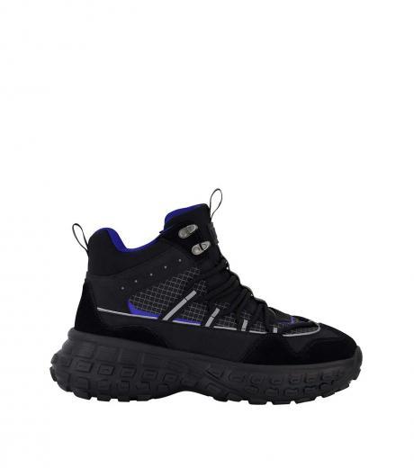 black blue high top sneakers