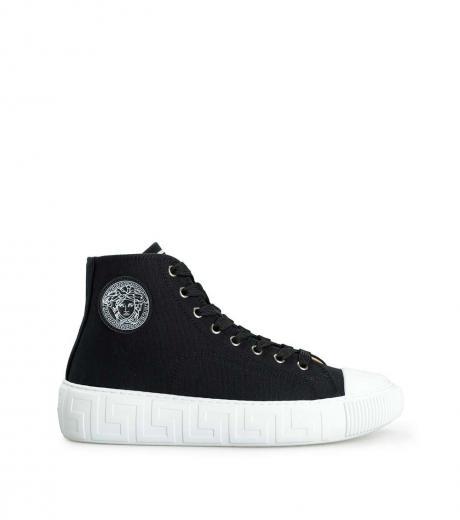 black canvas high top sneakers