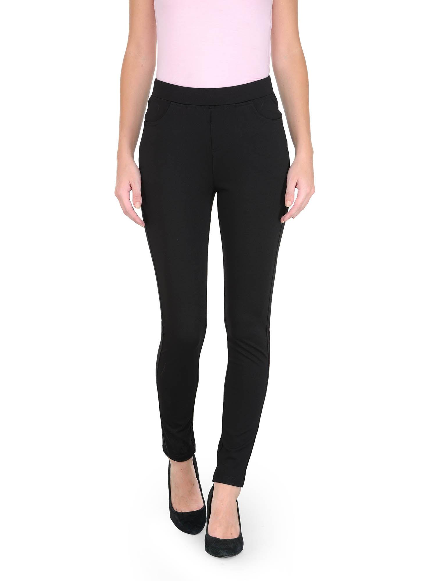 black casual rayon jeggings