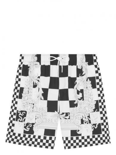 black checkered print swimsuit