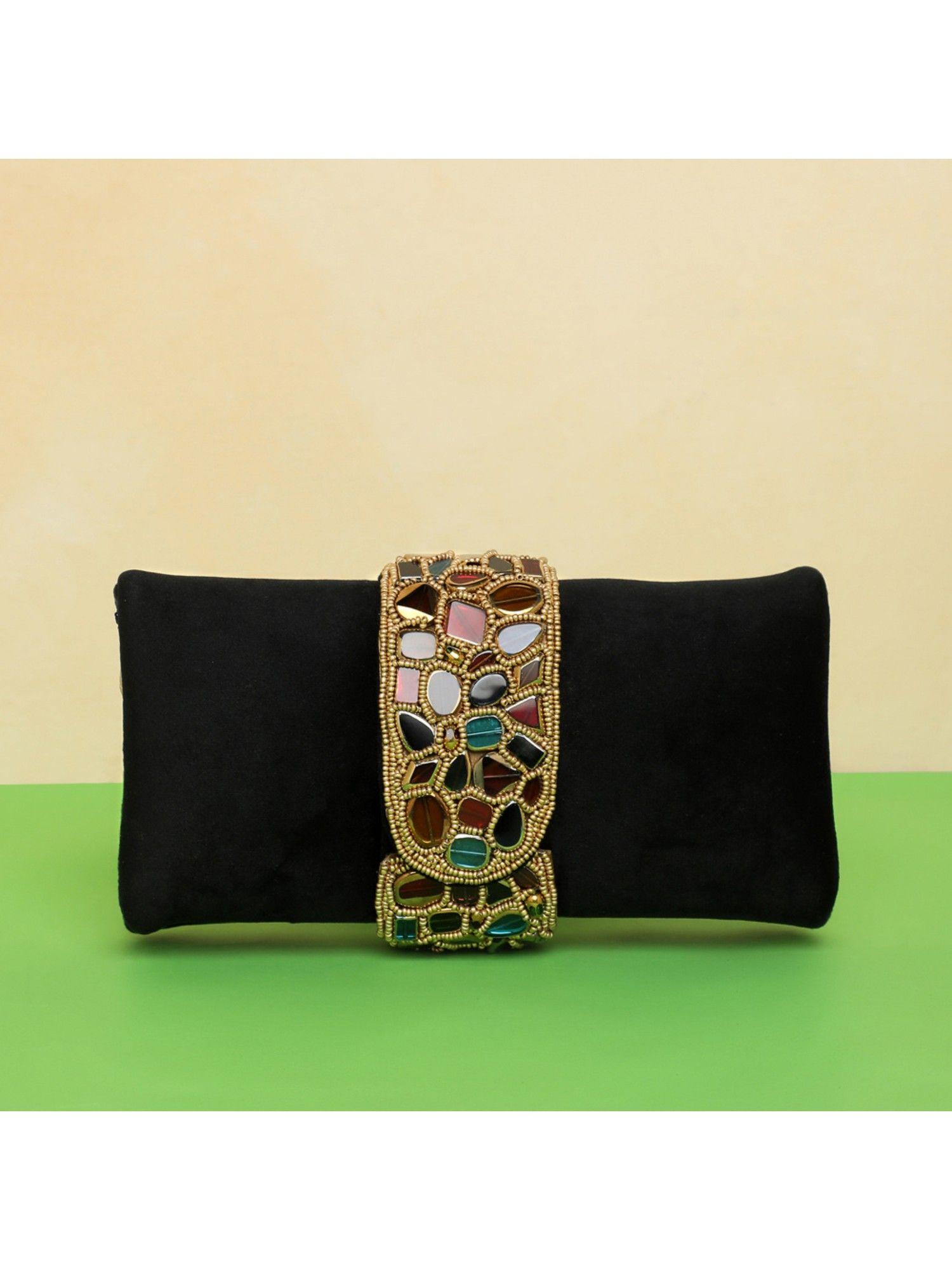 black clutch purses for women handmade sling stylish bridal clutch - c118bl