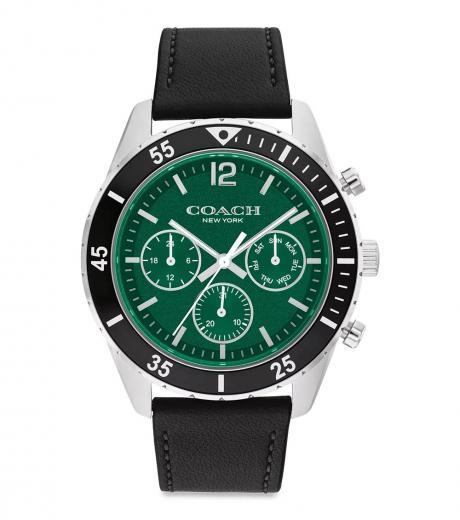 black cole green classic logo dial watch