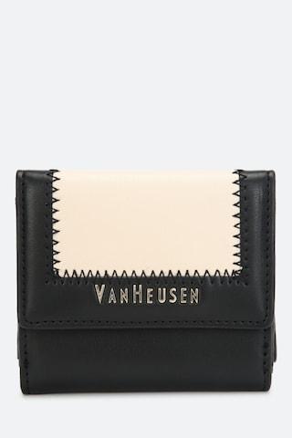 black color block formal leather women wallet