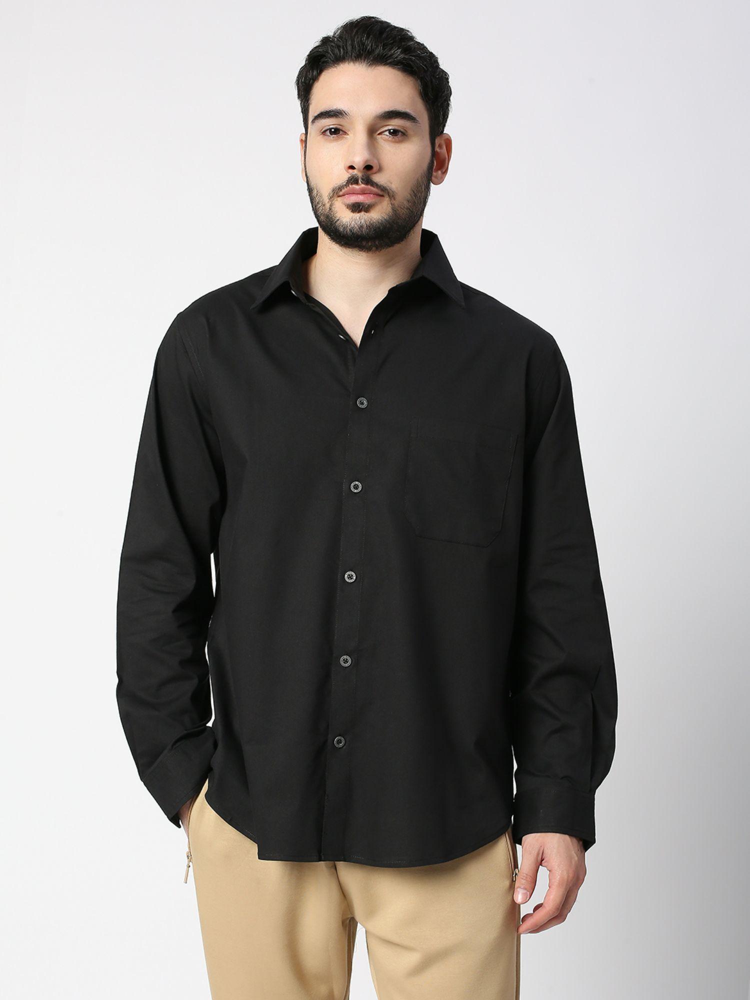 black color solid baggy shirt