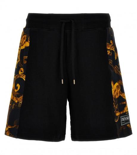black contrast band bermuda shorts