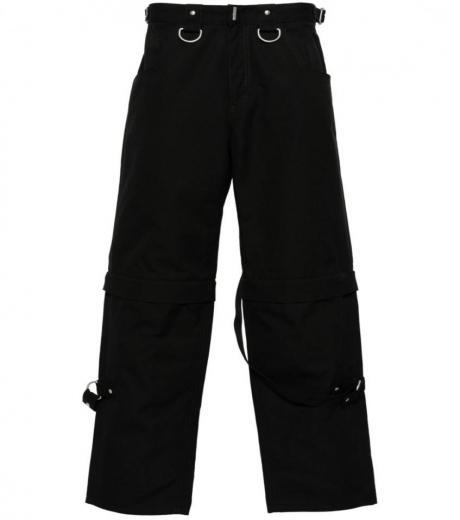 black cotton cargo trousers
