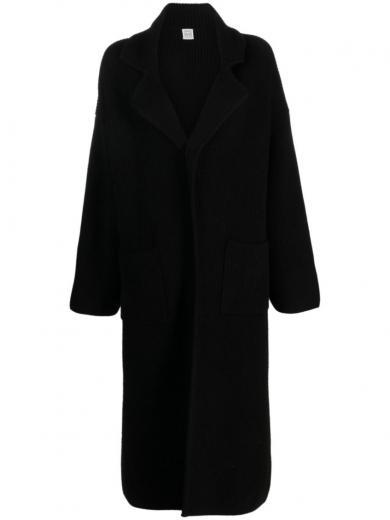 black drop shoulder coat