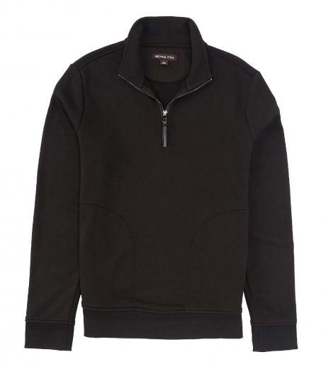 black elevated quarter-zip pullover