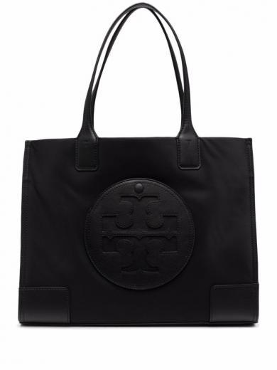 black ella logo tote bag