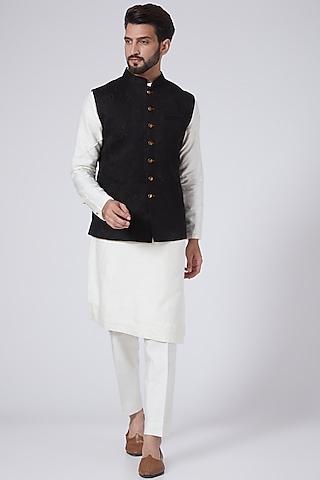 black embellished nehru jacket