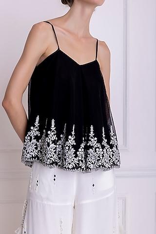 black embroidered camisole