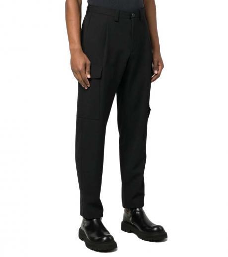 black embroidered logo trousers