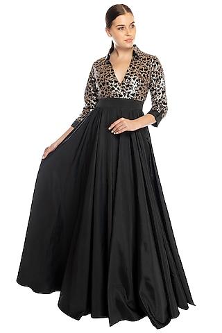 black evening gown with top