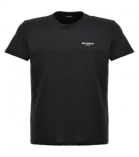 black flocked logo t-shirt